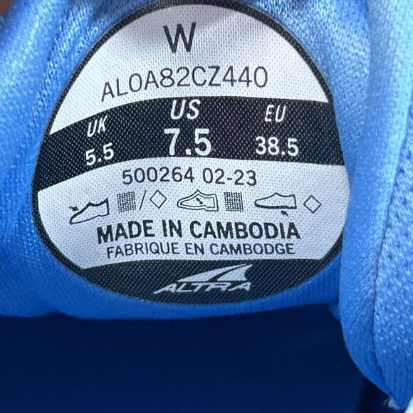 Altra Torin 7 Shoes Women's 7.5 Blue Running Sneaker Zero Drop - Picture 8 of 8